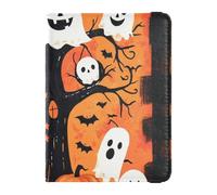 Cartoon Funny Yellow Pumpkin Halloween Leather Passport Holder Covers Case for travel Vaccine Card Holder Cover Combo Passport Holder for women Waterproof, Cartoon funny yellow pumpkin Halloween, One