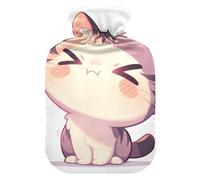 Cartoon FUUNY Angry Cat hot Bottle Water Bag with Soft Cover, 2L hot compresses for The Body for Period Cramps, Period Cramps, Period Cramps