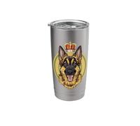 Cartoon German Shepherd as a King Stainless Steel Insulated Tumbler