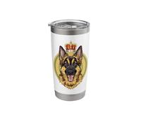 Cartoon German Shepherd as a King Stainless Steel Insulated Tumbler