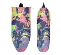 Cartoon German Shepherd Dog Graffiti Style Plastic Grocery Bag Holder Reusable Shopping Bag Organizer Plastic Bag Organizer Wall Mount Grocery Bag Holder for Kitchen 2 Piecing