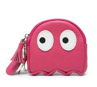 Cartoon Ghost Coin Purse Cute Mini Genuine Leather Wallet Small Coin Purse with Keychain Wallet Funny Cute Coin Bag for Women, Rose, L 3.9 in x W 3.9in x H 0.59 in, Casual