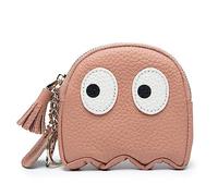 Cartoon Ghost Coin Purse Cute Mini Genuine Leather Wallet Small Coin Purse with Keychain Wallet Funny Cute Coin Bag for Women, Pink, L 3.9 in x W 3.9in x H 0.59 in, Casual