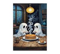 Cartoon Ghost Food Jigsaw Puzzles for Adults 100, Fun Challenging Educational Games, Difficult Jigsaw Puzzles for Adults, Puzzle 100 Pieces