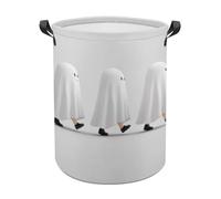 Cartoon Ghosts Walking Laundry Baskets Laundry Hamper Waterproof Foldable Storage Bin Dirty Clothes Laundry Basket for Living Room Bathroom