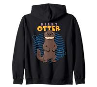 Cartoon Giant Otter Breed Sea Animal Lover Cute Otters Zip Hoodie