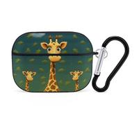 Cartoon Giraffe AirPods Pro 2 Case Cover, Shockproof Hard Shell Protective Case for Women Men, Compatible with Airpod Pro Case 2nd/1st Generation with Keychain-Black