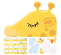 Cartoon Giraffe Height Chart Sticker Self Adhesive Eva Wall Decal