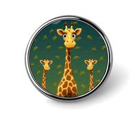 Cartoon Giraffe Lapel Pin Brooches Round Fashion Brooch Pin Cute Button Badges Alloy Button Pins Enamel Pins Metal Pinback for Hat Shirt Clothing Bags