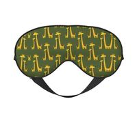 Cartoon Giraffe Night Mask Soft Reversible Eye Cover Adjustable Strap Light Blocking Comfortable Rest