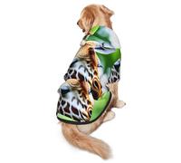 Cartoon Giraffe Print Soft Dog Hoodie For Medium To Large Dogs, Warm And Breathable Winter Pet Sweatshirt, Easy To Wear Jumper For Cold Weather