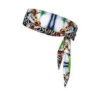 Cartoon Giraffe Print Sport Head Ties Headbands Bandanas Workout Hair Band Athletic Sweatbands for Running Tennis