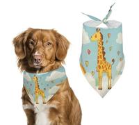 Cartoon Giraffe Rainbow and Clouds Dog Bandanas Soft Cute Triangle Larges Scarfs for Pets Kerchief Print Pet Handkerchiefs for Small Medium Large Dogs Puppy Cats