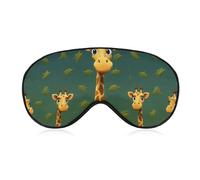 Cartoon Giraffe Sleep Mask for Women Men Side Sleeper Eye Cover with Adjustable Strap Soft Breathable Blackout Mask Slip-Free Deep Sleeping Travel Essentials