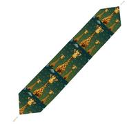 Cartoon Giraffe Table Runner for Dining Table, Short Plush Runners Washable & Durable Tablerunner Modern Home Decor for Wedding, Kitchen, Holiday 178*33cm