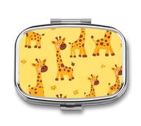 Cartoon Giraffe Travel Pill Box Portable Pill Organizer Medical Box Pill Case Pill Container for Men Women