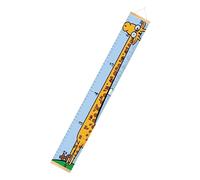 Cartoon Giraffe Wall Hanging Height Chart Wood Frame Ruler | Canvas Backing, Waterproof Finish, Easy Install and Removal, Nursery Wall Décor for Boys and Parents