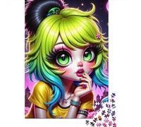 Cartoon Girl1000pc Sturdy Cardboard Jigsaw Puzzle Adults Kids Educational Game Brain Training Concentration Relaxation Home Activity 38x26cm/1000pcs