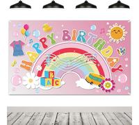 Cartoon Girls Happy Birthday Backdrop English Teacher Birthday Party Decorations Cartoon Teachers Fans Backdrop for Kids Photo Booth Props Party Supplies Favors