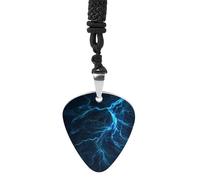 Cartoon Glowing Thunder Guitar Pick Pendant Necklace for Acoustic Electric Bass Players Guitar Accessories Guitarist Gifts
