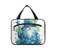 Cartoon Gnome Farm 4th Of July Independence Day Green hanging cosmetic bags with zipper with hook, designer accessories cosmetic bag for accessories must haves toilet bolsas de maquillaje para