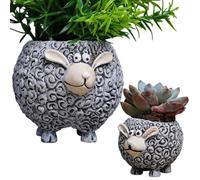 Cartoon Goat Flower Pots, Sheep Resin Flower Pots, Cute Lamb Flower Pot Ornaments, Suitable for Indoor and Outdoor Plants, Potted Plants
