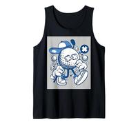 Cartoon Golf Ball Ready to Swing and Punch, Gift for Golfers Tank Top
