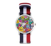 Cartoon Graffiti Monster Quartz Watches Without Scale Wrist Watch with Adjustable Strap for Men Women