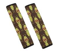 Cartoon Green Alien Car Seat Belt Cover Soft Comfortable Shoulder Seatbelt Pads Cover Seat Belt Pad for Suitable for Car Interior Accessorie