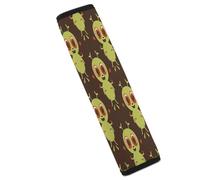 Cartoon Green Alien Car Seat Belt Cover Soft Comfortable Shoulder Seatbelt Pads Cover Seat Belt Pad for Suitable for Car Interior Accessorie