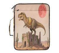 Cartoon Green Dinosaur Folder with Closure 7 Pockets A4 Letter Size with Zipper Closure for Paperwork Expandable Hanging File Folders carpeta de