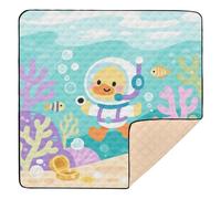 Cartoon Green Duck Diving Cute Cute Foldable Foldable Baby Play mat for Floor Cozy Breathable foldablravel Play Mat for Baby Kids Toddlers Infants, 50'' x 50''tapete para juegos de