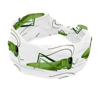 Cartoon Green Grasshopper Locust Women’s Headbands Elastic Wide Turban Headband Soft Head Bands Non Slip Hairband for Yoga Workout Sport Running