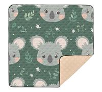 Cartoon Green Koala Baby Play Mat for Floor, 127x127 CM Playpen Mat,Thicken Soft Non-Slip Tummy Time Mat for Toddlers and Infants