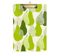 Cartoon Green pear Fruit clipboard Folder padfolio Waterproof for Homework Pediatric Size 9 x 12.5 Tablas para escribir