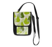 Cartoon Green Pear Fruit Travel Wallet Passport Holder Travel Wallet Organizer Slim Lightweight Crossbody Bag with Adjustable Strap
