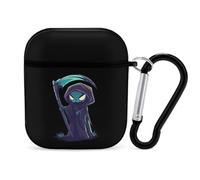 Cartoon Grim Reaper Funny Headphone Cases Compatible with AirPods 1&2 Hard PC Protective Cover with Keychain