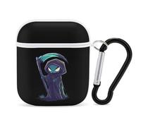Cartoon Grim Reaper Funny Headphone Cases Compatible with AirPods 1&2 Hard PC Protective Cover with Keychain