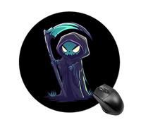 Cartoon Grim Reaper Non-Slip Mouse Pads Round Rubber Gaming Mousepad for Computer Laptop Gamer