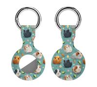 Cartoon Guinea Pigs Cute Keychain Holder Case Soft GPS Tracker Cover Silicone Shell Protective Compatible for AirTag