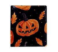 Cartoon Hallowed Pumpkin Big Replaceable Book Cover, Reusable PU Leather Book Protector, Suitable for 9.8" x 11" Notebooks