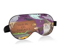 Cartoon Halloween Night Breathable Sleeping Eyes Mask, Cool Feeling Eye Sleep Cover for Summer Rest, Elastic Contoured Blindfold for Women & Men Travel