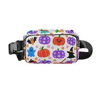 Cartoon Halloween Pumpkin Glitter Sequins Trendy Crossbody Bag Waist Packs for Women Men Teens Multipurpose Crossbody Shoulder Bag with Adjustable Strap for Shopping Sports Work