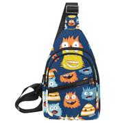 Cartoon Halloween Sugar Monsters (3) Chest Daypack Crossbody Backpack for Women Men