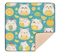Cartoon Hamster Bright Color Large Non-Slip Baby Floor Play mat for Indoor Outdoor Waterproof foldablravel Play Mat for Babies Infants Toddlers, 50'' x 50''de actividades para
