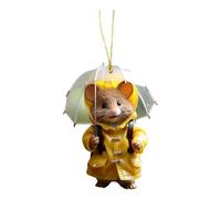 Cartoon Hamster Series 2D Acrylic Interior Pendant Home Hanging Accessories Clear String with Hooks (Beige, One Size)