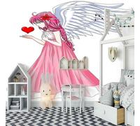 Cartoon Hand Drawn Angel Girl Creative 3D Wallpaper Luxury Home Dining Decor Paste Sofa Living Room The Wall for Bedroom Mural-200cm×140cm