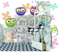 Cartoon Hand Drawn Elephant Owl Creative 3D Wallpaper Luxury Home Dining Decor Paste Sofa Living Room The Wall for Bedroom Mural-350cm×256cm