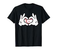 Cartoon Hands Forming Heart Turkish Rep Northern Cyprus Flag T-Shirt