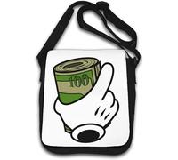 Cartoon Hands Money Moves Cash Money Shoulder Bag White